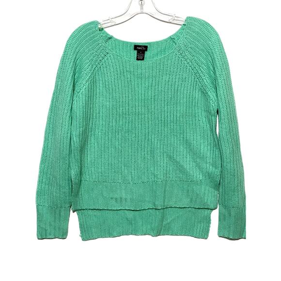 Rue 21 NWT Green Mint Knit Sweater Pullover Acrylic Juniors Womens Small S - Picture 1 of 7